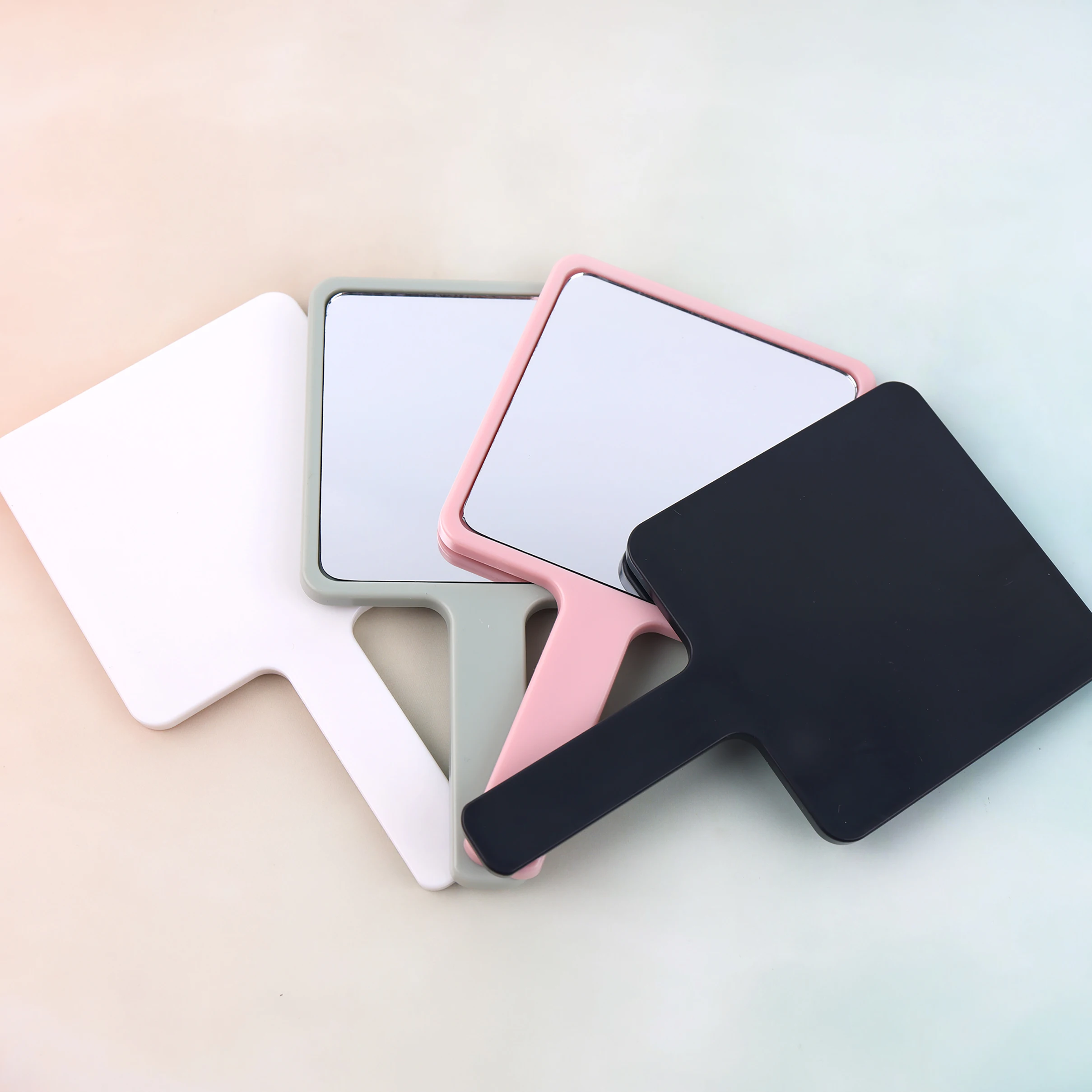 mink eyelash makeup mirror custom logo hand held Pocket Makeup Mirror Vanity  mini Mirror With Handle