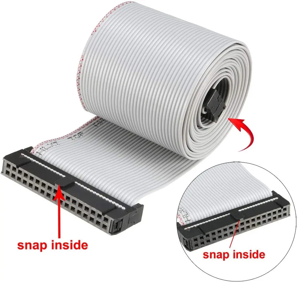 Floppy Drive Cable 34P FDD FC-34P to IDC-34P 2-in-1 Floppy Disk Cable 34Pin Ribbon Data Cable