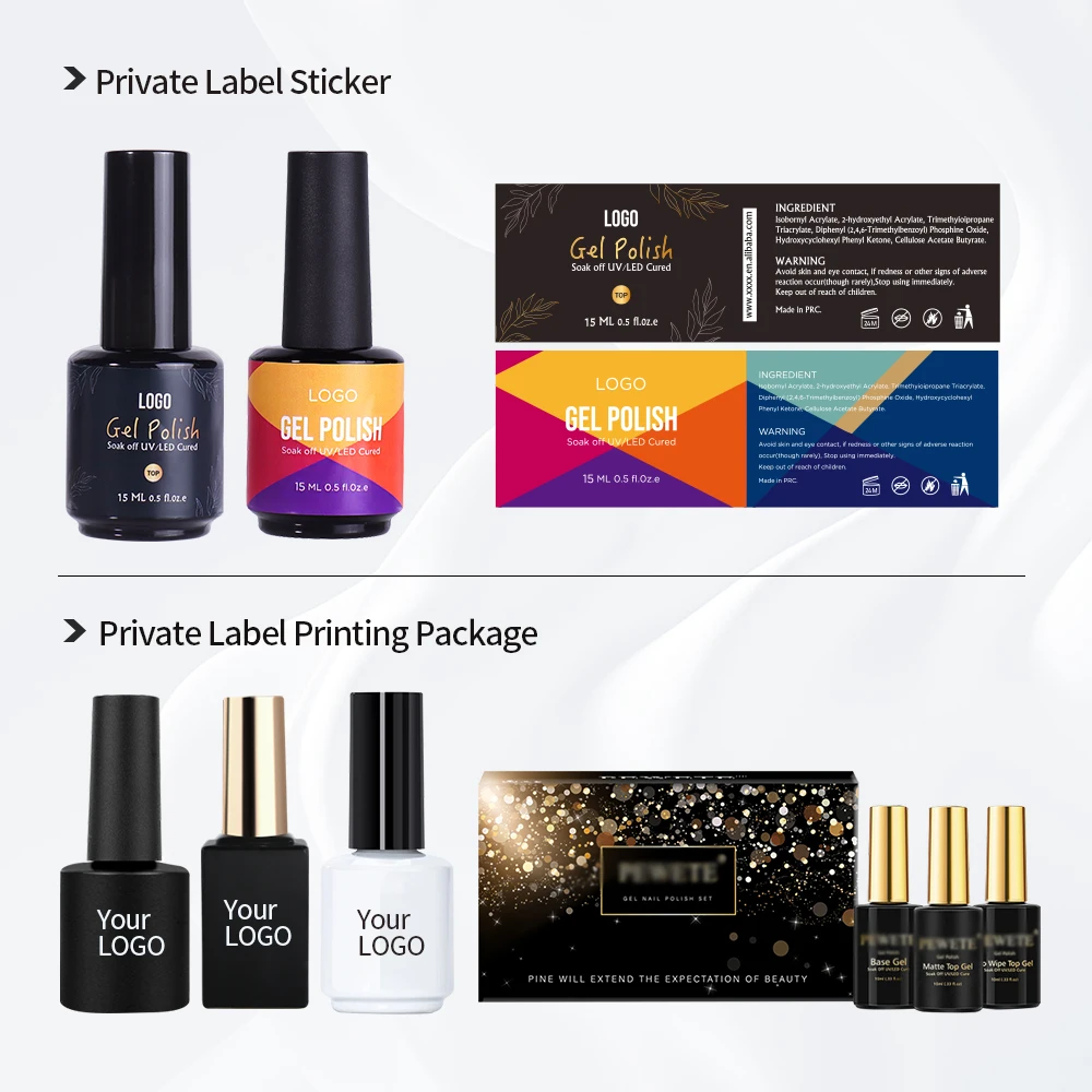 Oem Private Label 15ml Gel Polish Quick Extension Soak Off Led UV Nail Smooth Acrylic Poly Gel