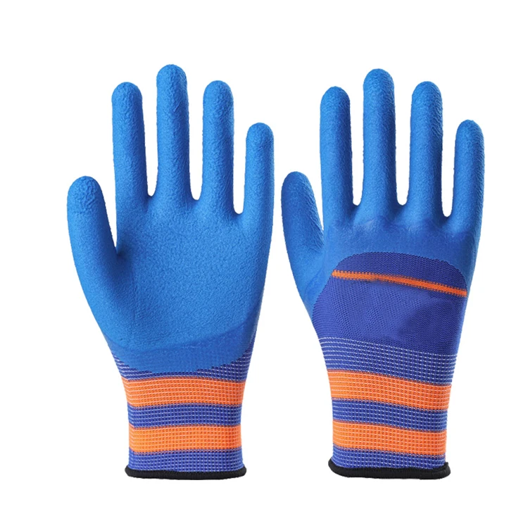 Sunnyhope 13 Gauge Nylon Latex Foam Reinforced Finger Gloves  Wear Resistant Water Proof Oil Proof Protective Gloves