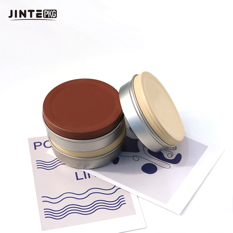 Empty Custom Round Metal Aluminum Container Tin Jar With Screw Lid For Show Wax Polish 60g