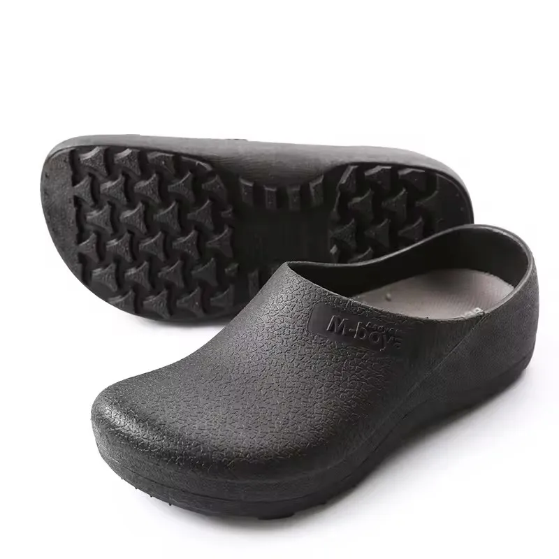 OEM Rubber Outsole Waterproof Kitchen Wide Toe Box Safety Shoes Anti Slip Clogs Slippers Chef Shoes