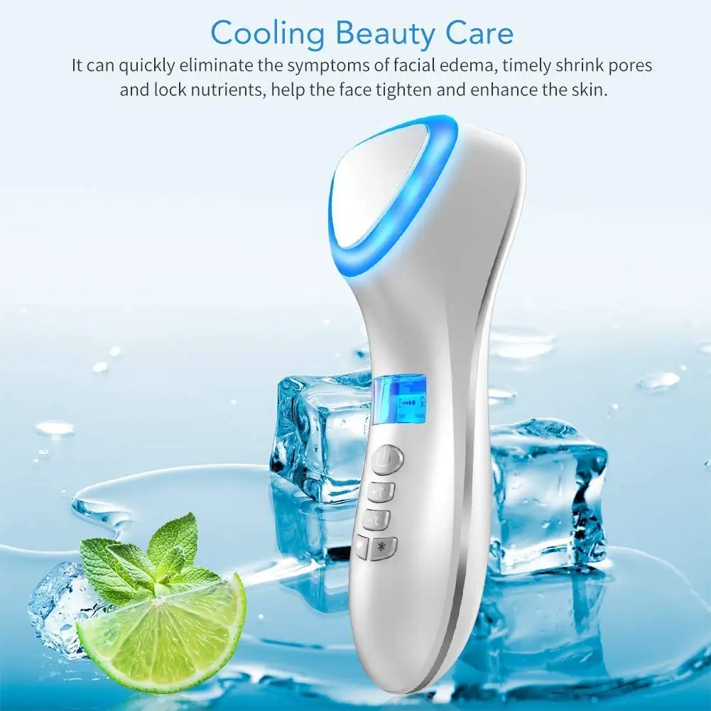 Hot and Cool Skin Care Facial Massager Portable Handheld Vibration Face Care Beauty Device Wrinkle Remover Beauty Machine