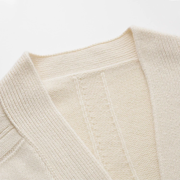 Wholesale High Quality Knitwear  Customizable Basic Style Women Knit Cardigan Sweater Cashmere Wool
