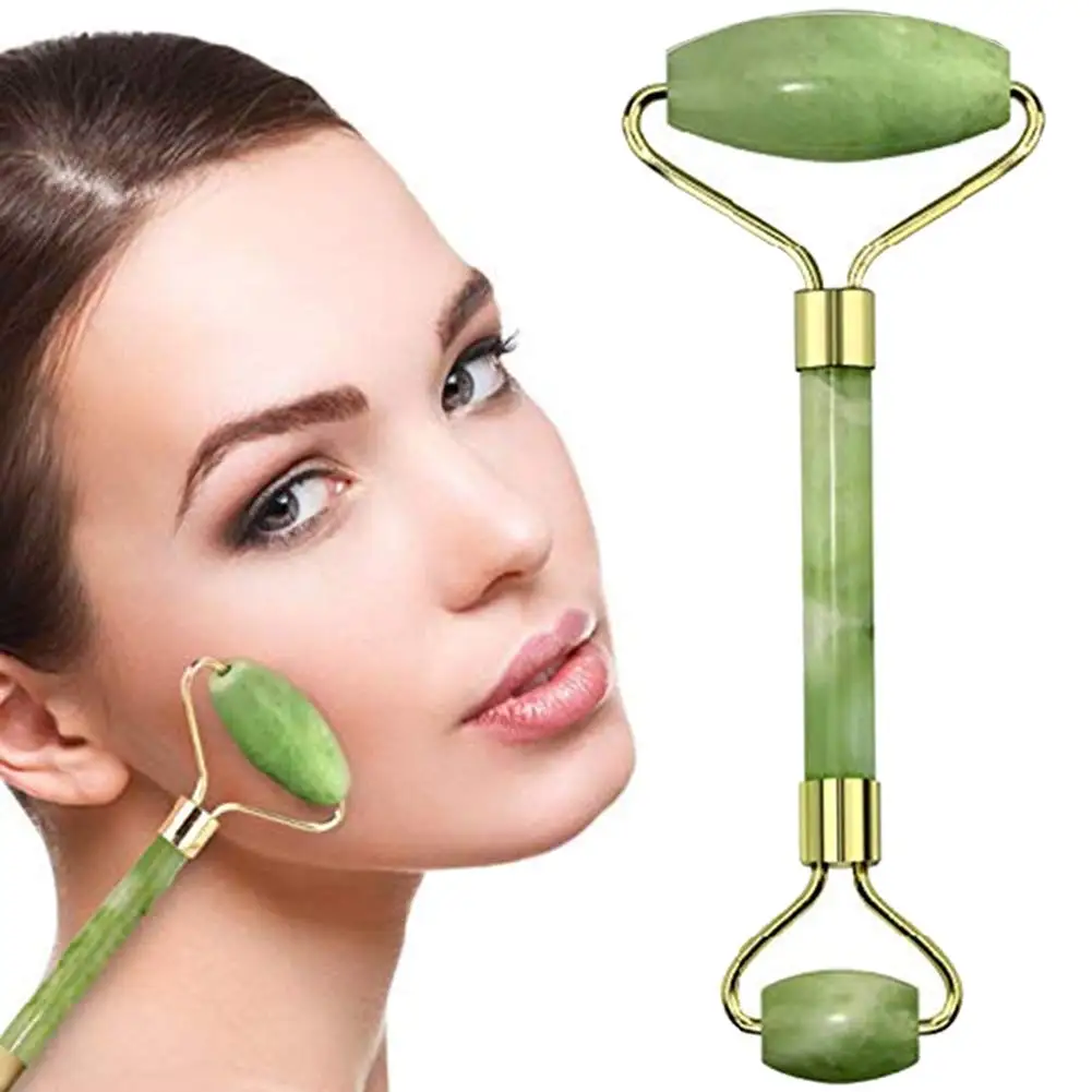 Face Lift Massager for Relaxation Jade Roller Stone Natural Facial Massage Spa Kit for Women