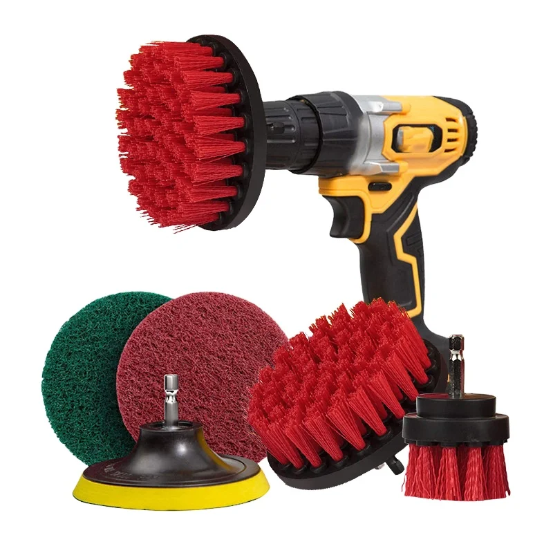 Electric Drill Scrubber Brush Plastic Bathtub Tile Grout Cleaner Drill Scrubber Drill Brush Power Scrubber Set Hole
