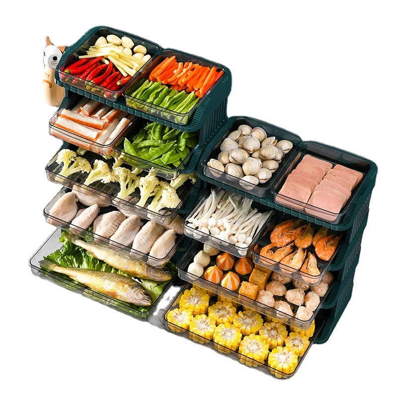 Multi-layer Kitchen Storage Rack Prepare Drain Dishes Wall-mounted Punch-free Stackable Food Serving Plates