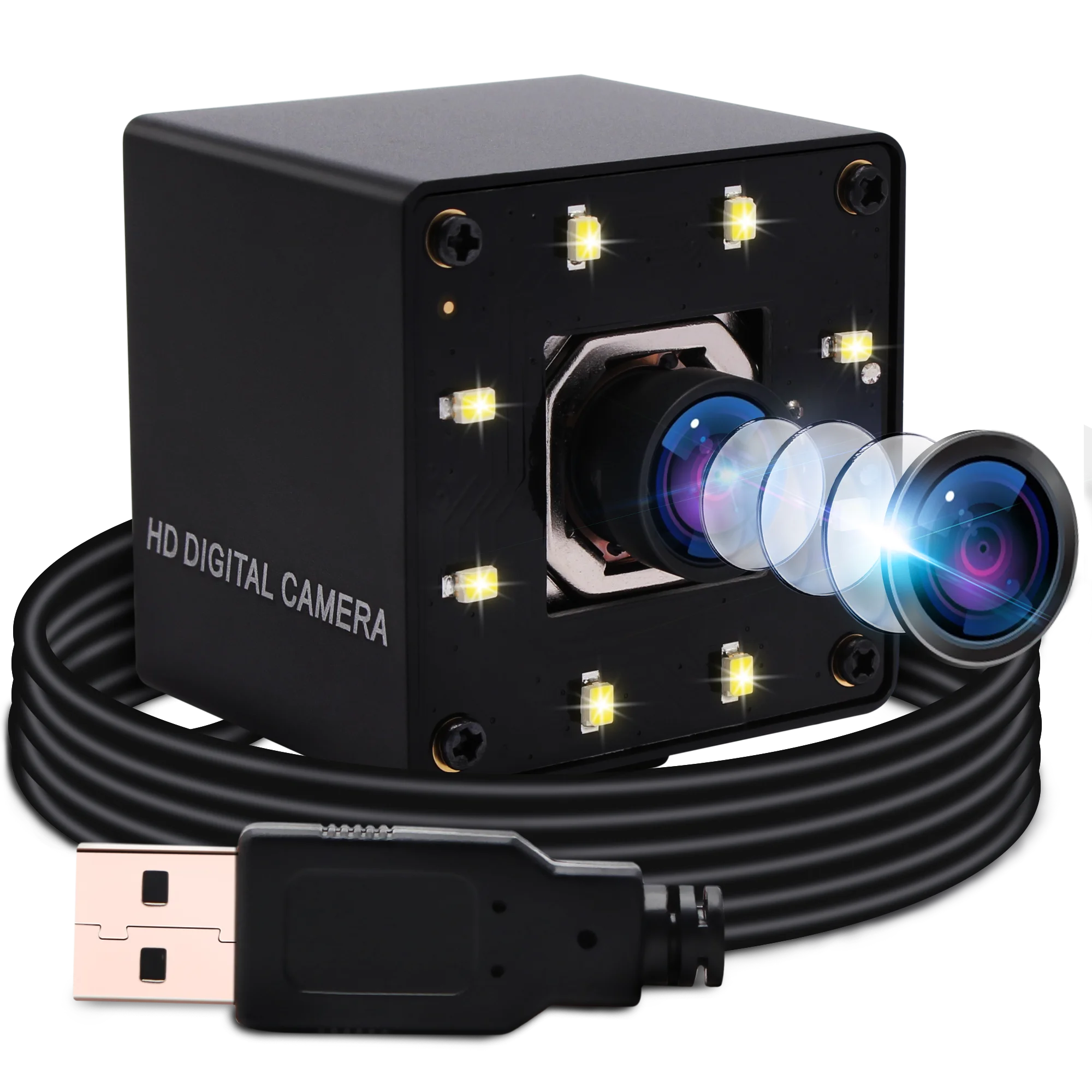 ELP Robot Autofocus Webcam 4K 3840*2160 SONY IMX415 Web Camera MJPEG 30fps Full HD USB camera for robot industry