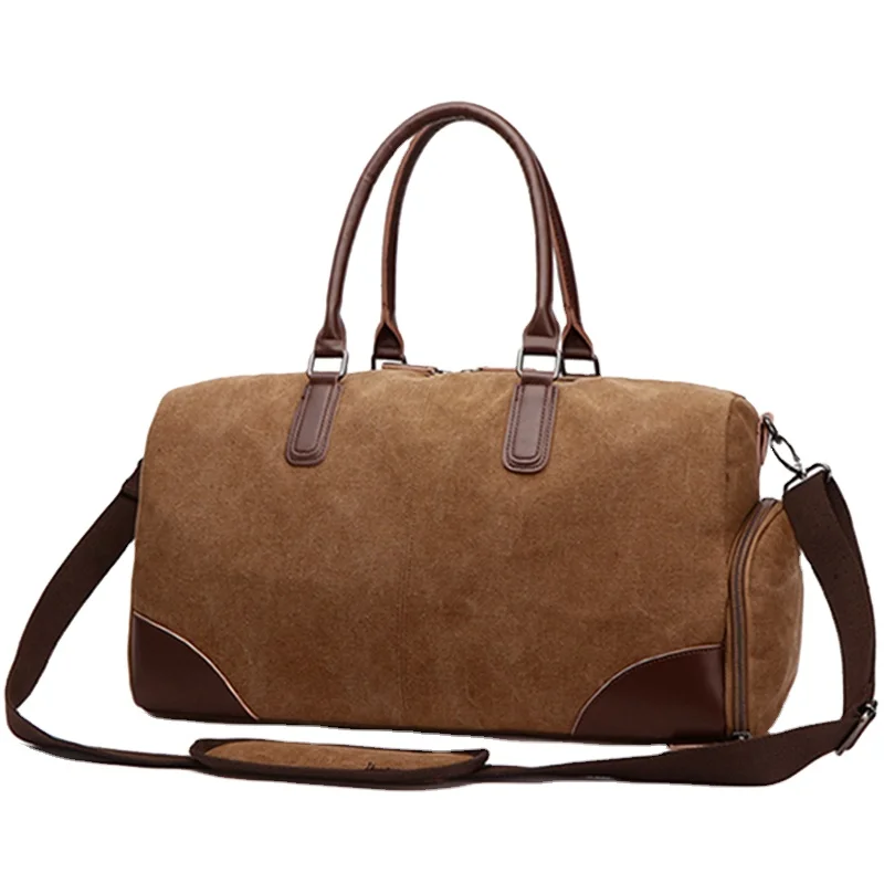 Cheap custom logo vintage cheap large style outdoor sport waterproof soft canvas weekend bag travel duffle bags