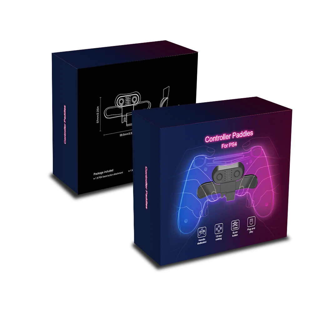 Controller Paddles Back Button Attachment Turbo Function FPS Customization Mapping Buttons Audio Jack for PS4