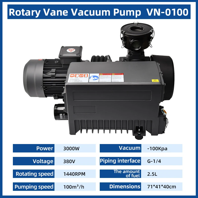 59CFM Pumping rate 4HP industrial   380v  rotary vane vacuum pump VN-0100 for CNC /Blister molding machine
