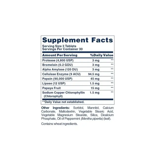 Papaya Enzyme Plus Chewables, Natural Peppermint Flavor for Digestion & Nutrient Absorption OEM