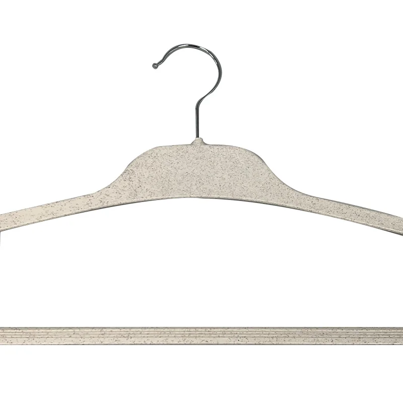 Pioneera 360 Rotary Hook Non slip Adult White Velvet Clothes Hangers with Space Saving Biodegradable Eco Wheat Straw Hanger