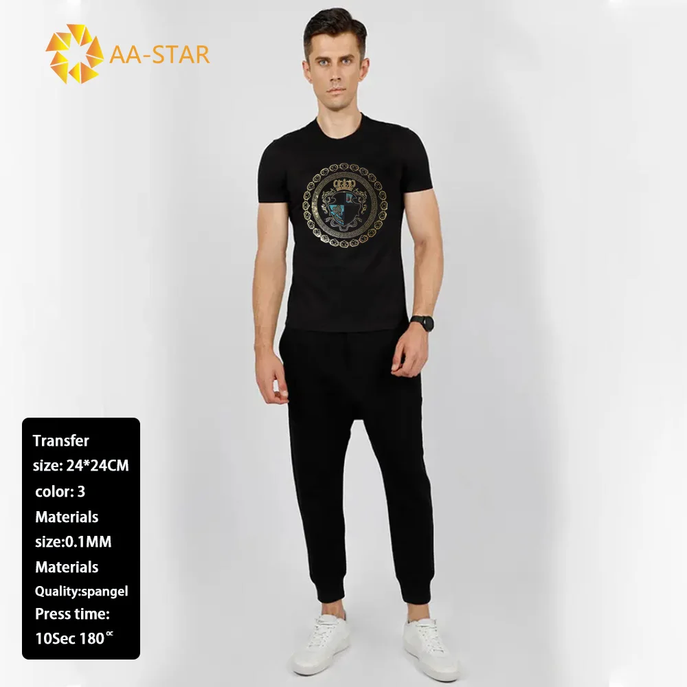 Стильные пайетки горячей фиксации термонаклейки для мужской одежды