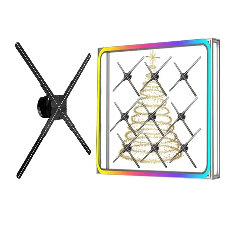65 75 CM Olograma Screen Digital Player Video Signage Lcd 3D Display Led Advertising Holographic Projector Wifi Hologram Fan