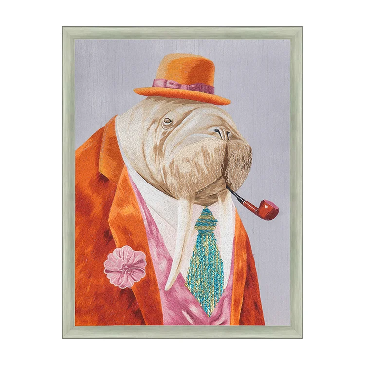 Guanpai embroidery children cartoon animal portrait series decorative hanging paintings