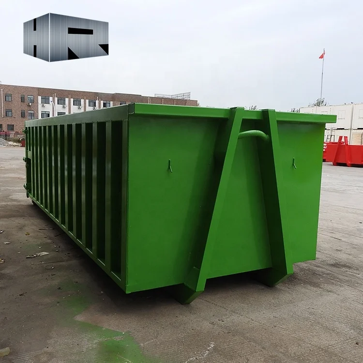 
22cbm stackable open top roll on roll off container truck part scrap metal hook lift dumpster 