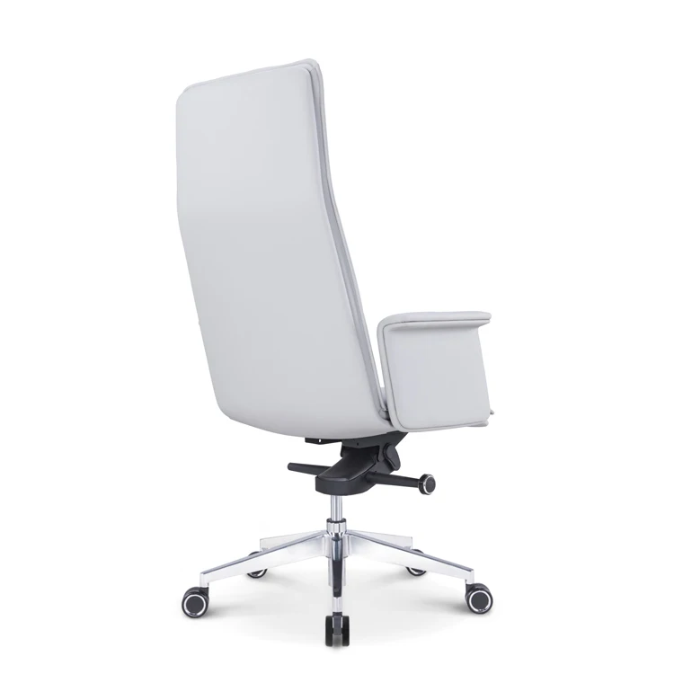 Swivel chair office furniture ergonomic gas lift gray leather high back office chair