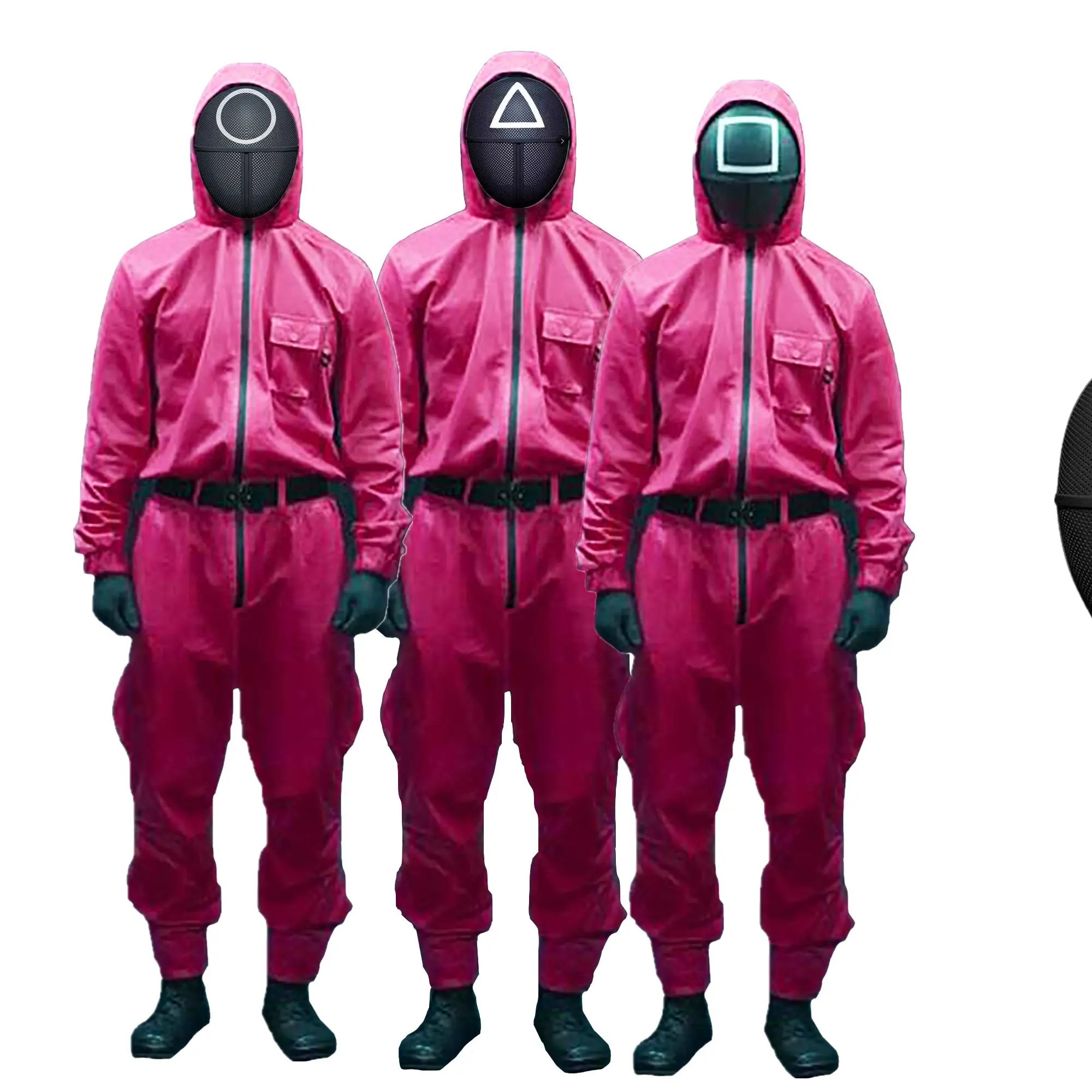 Reality Survival TV 2021 Cosplay Accessories Halloween Masquerade Props Triangle Square Round Squid Game Masked Man Masks