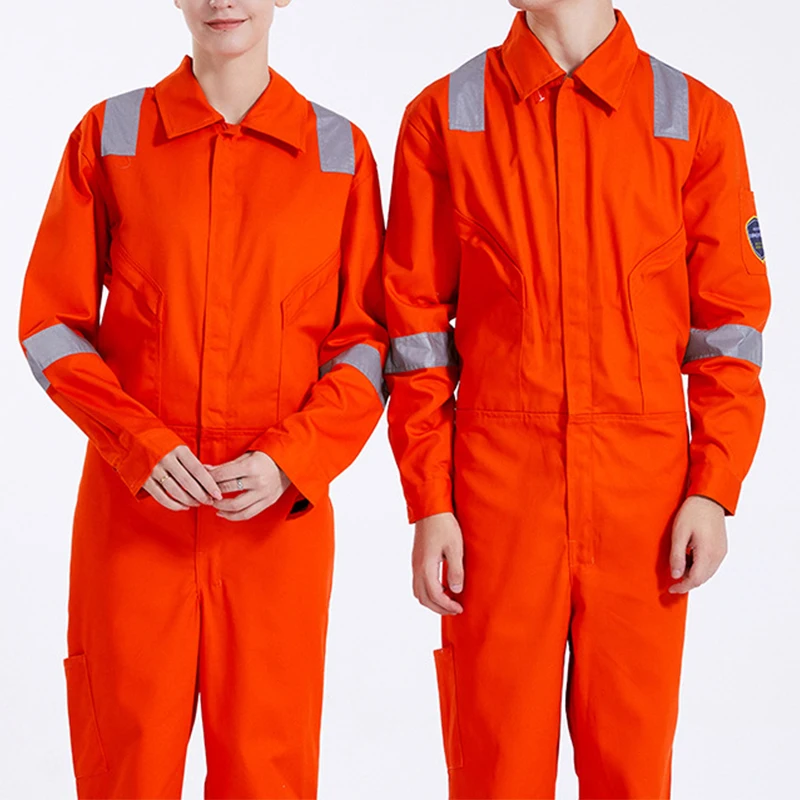 100% Cotton Flame Retardant Anti-statics Auto Repair Shop Welder Clothes Gas Station Labor Protection One-piece Uniforms