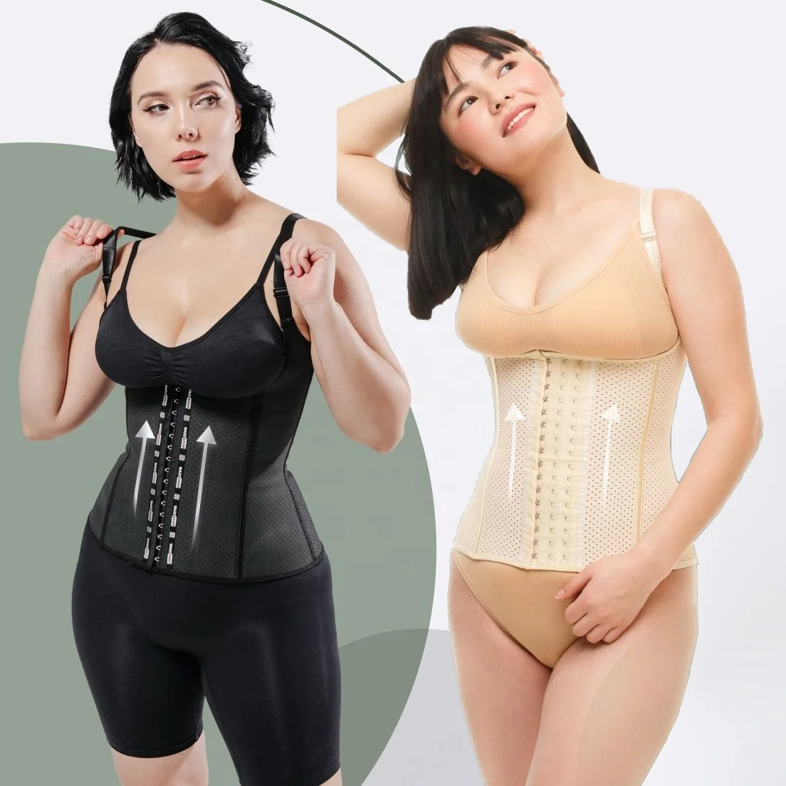Women Waist Trainer Porosity Breathable Underbust Shaper Vest 9 Steel Bones Tummy Control Plus Size Corset Shapewear
