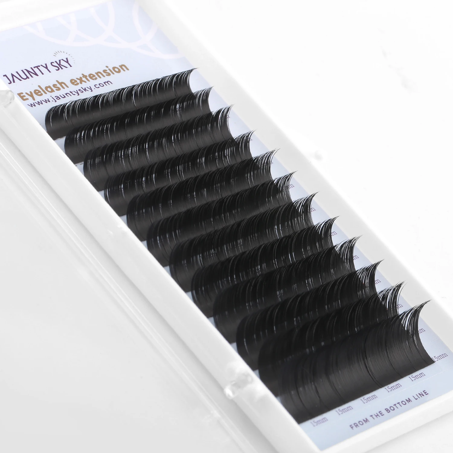 Jaunty Sky False Eyelashes Faux Mink Extensions Korean PBT Fiber Private Label Silk Individual Eyelash Extension Kits