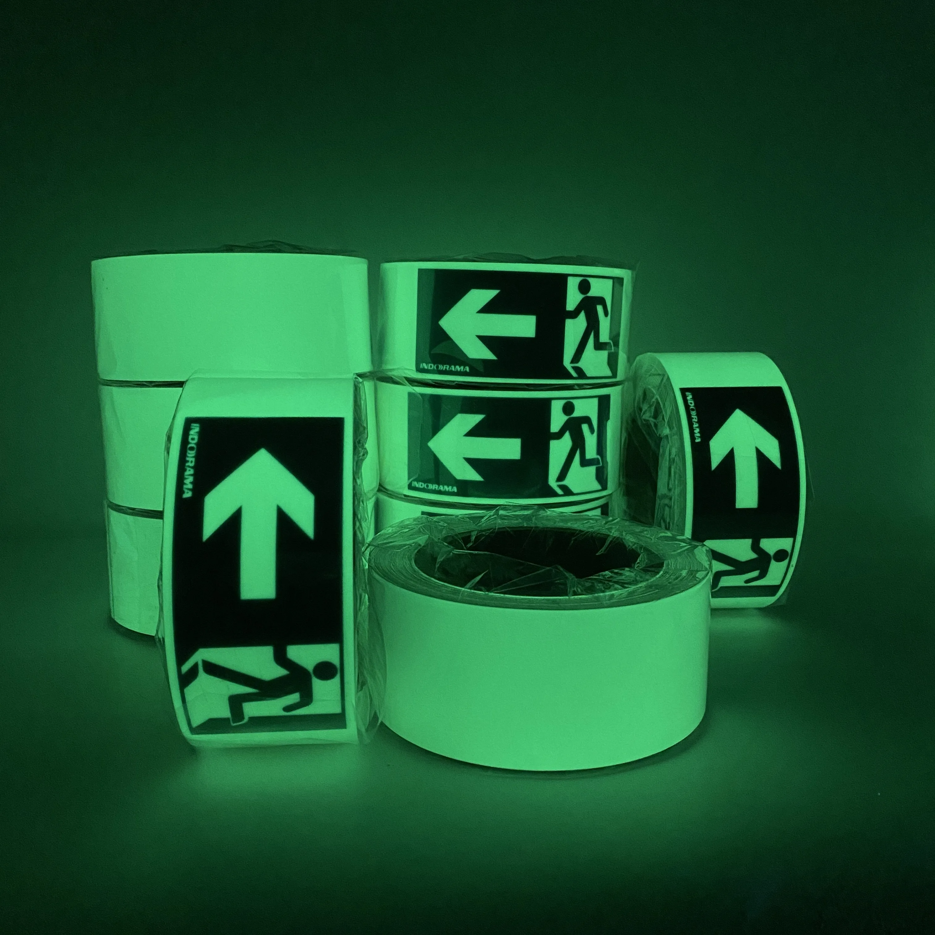 Luminescent outdoor safety photoluminescent self-adhesive tape glowing in the dark tape
