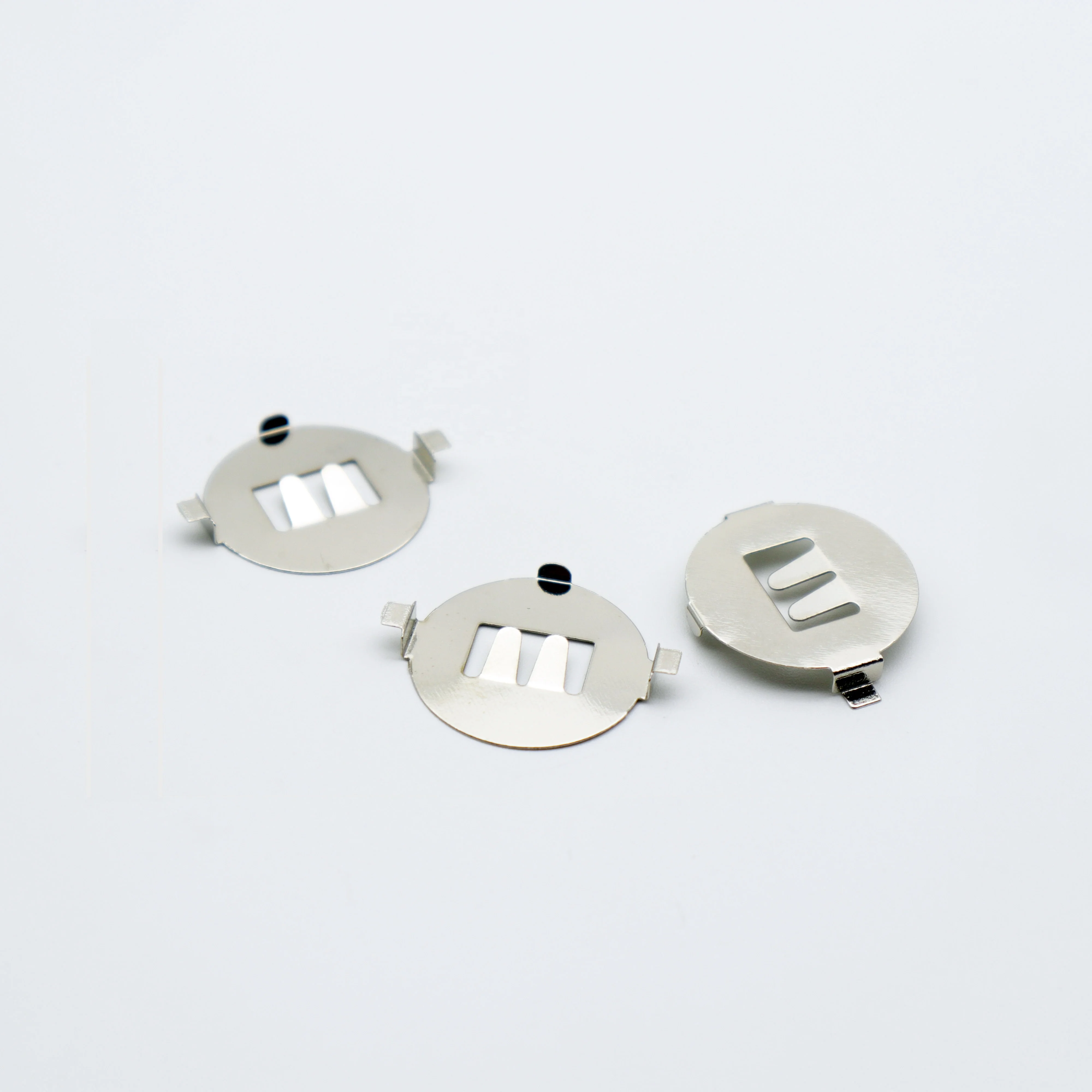 CR2025 Battery contacts button battery cell retainer round shape 65Mn spring steel in nickel plating DIP/SMT