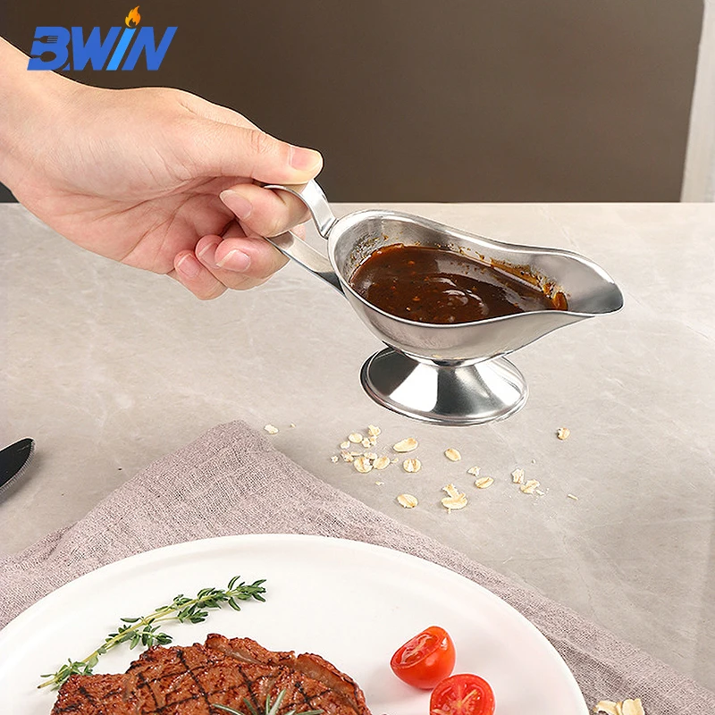 Restaurant Food Service 3oz. Stainless Steel Sauce Gravy Boat