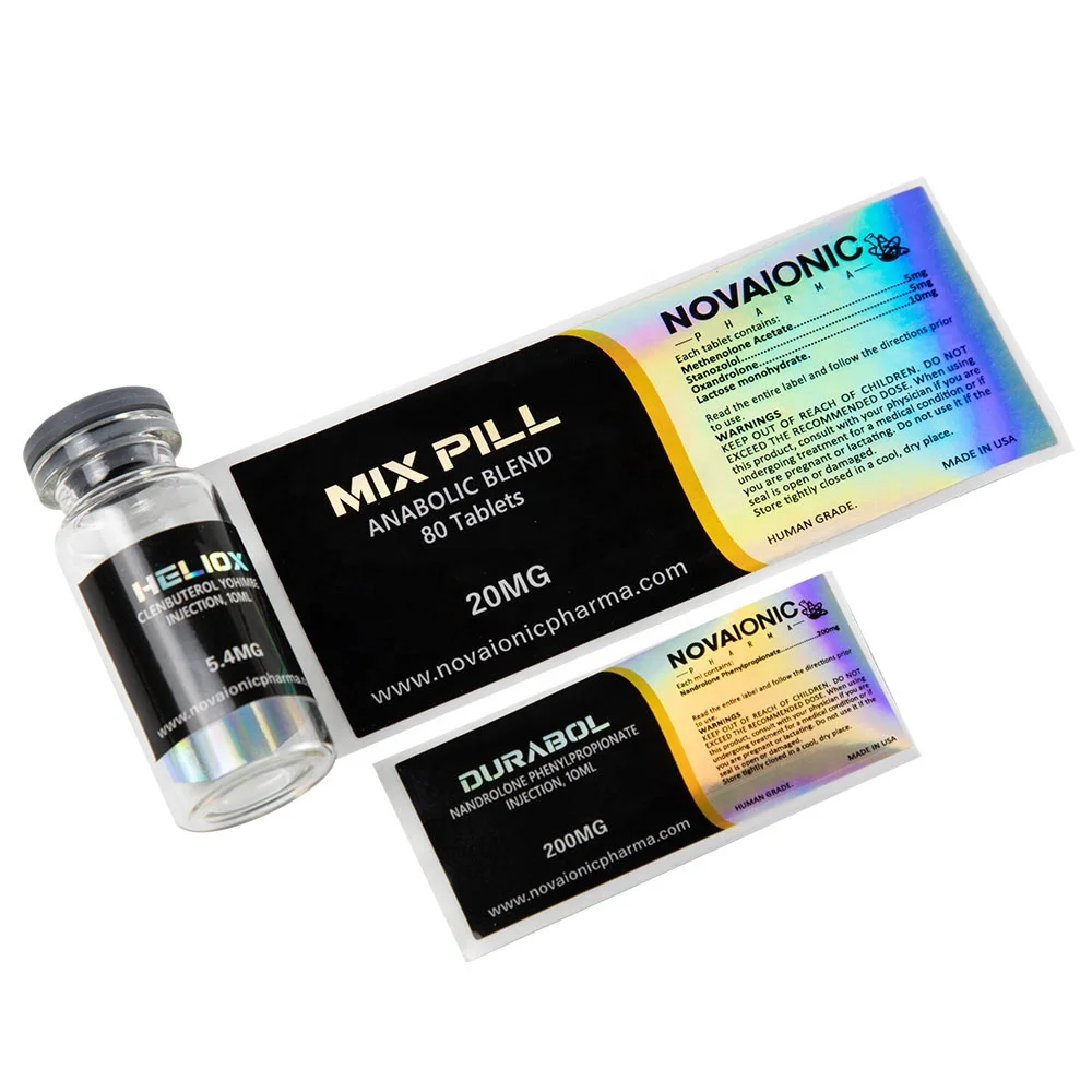Custom Printed Waterproof Bodybuilding Pharmaceutical Packaging 10Ml Steroid Vial Labels And Boxes