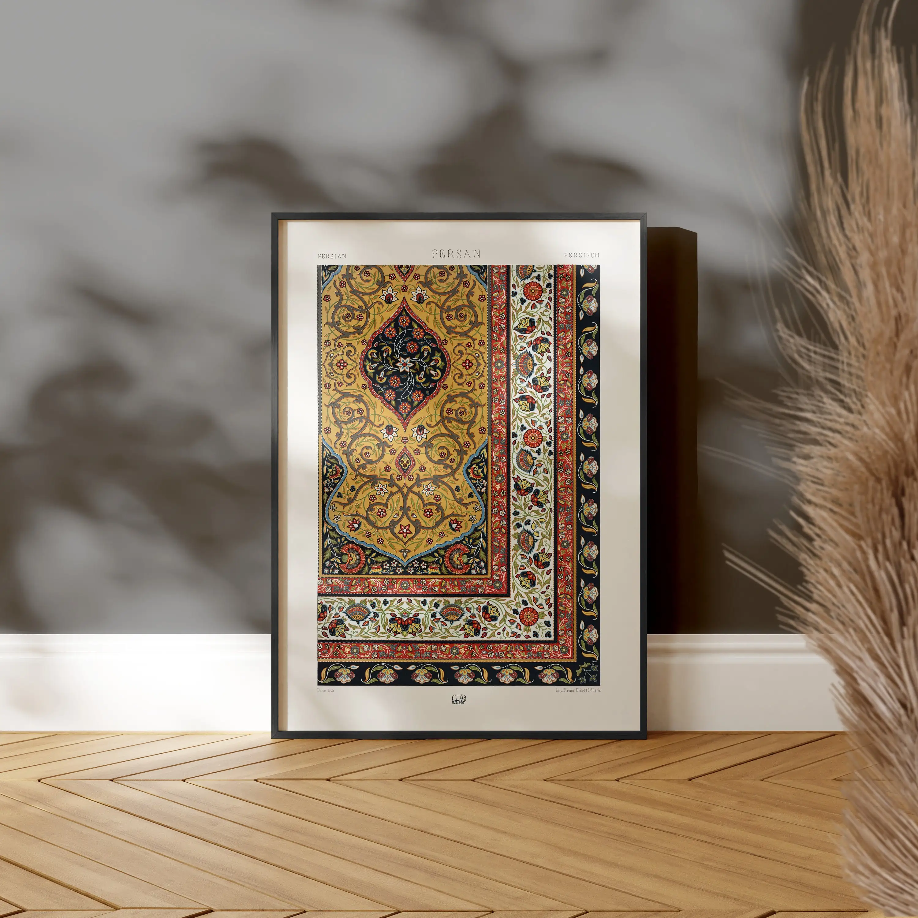 JIEKAI  Persian Pattern Print by Albert Racinet Wall Art / Home Decor available Framed  PS frame painting