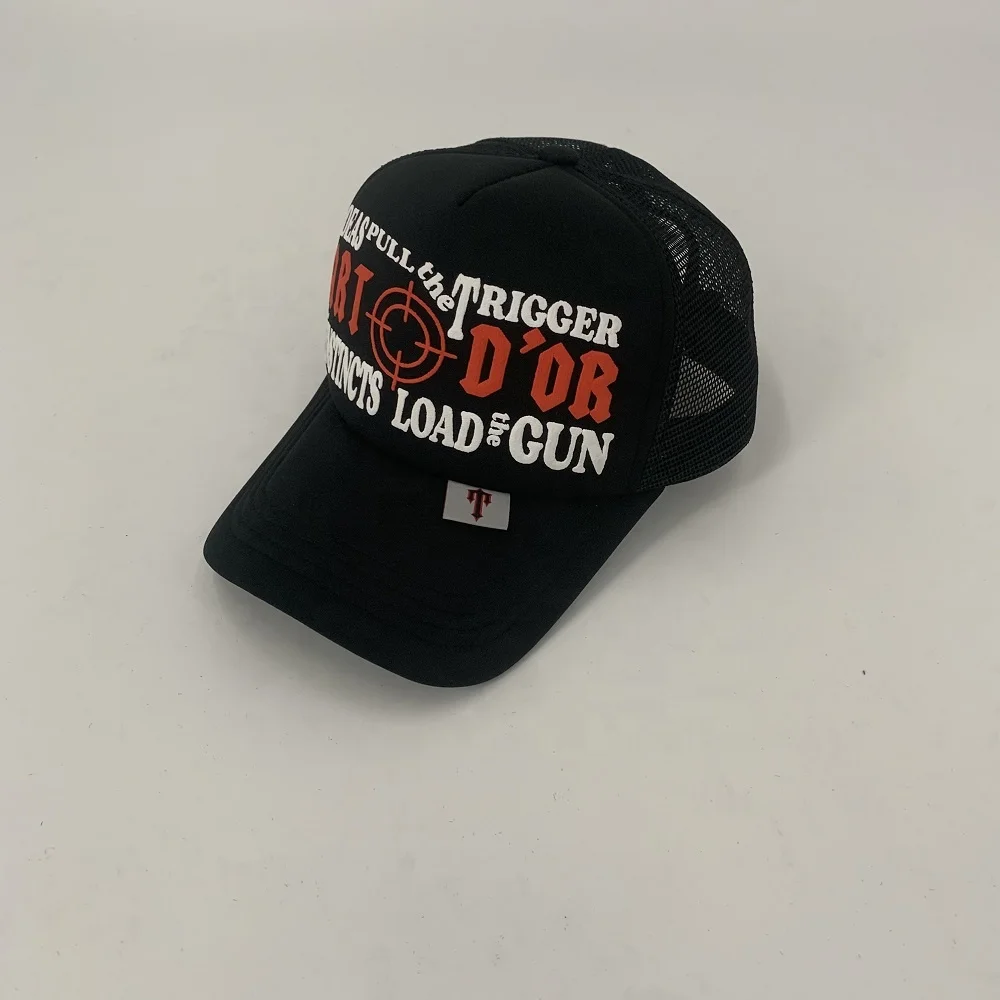 Printed Logo Custom Foam Trucker Mesh Cap 3d Puff Print Trucker Hat