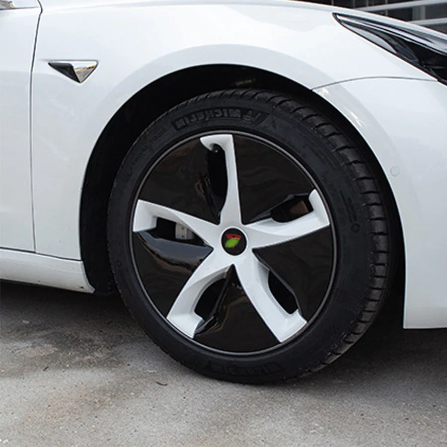 4 Piece Set 18Inch Hubcap Center Wheels Hub Cap For Tesla Model 3 Wheel Decoration