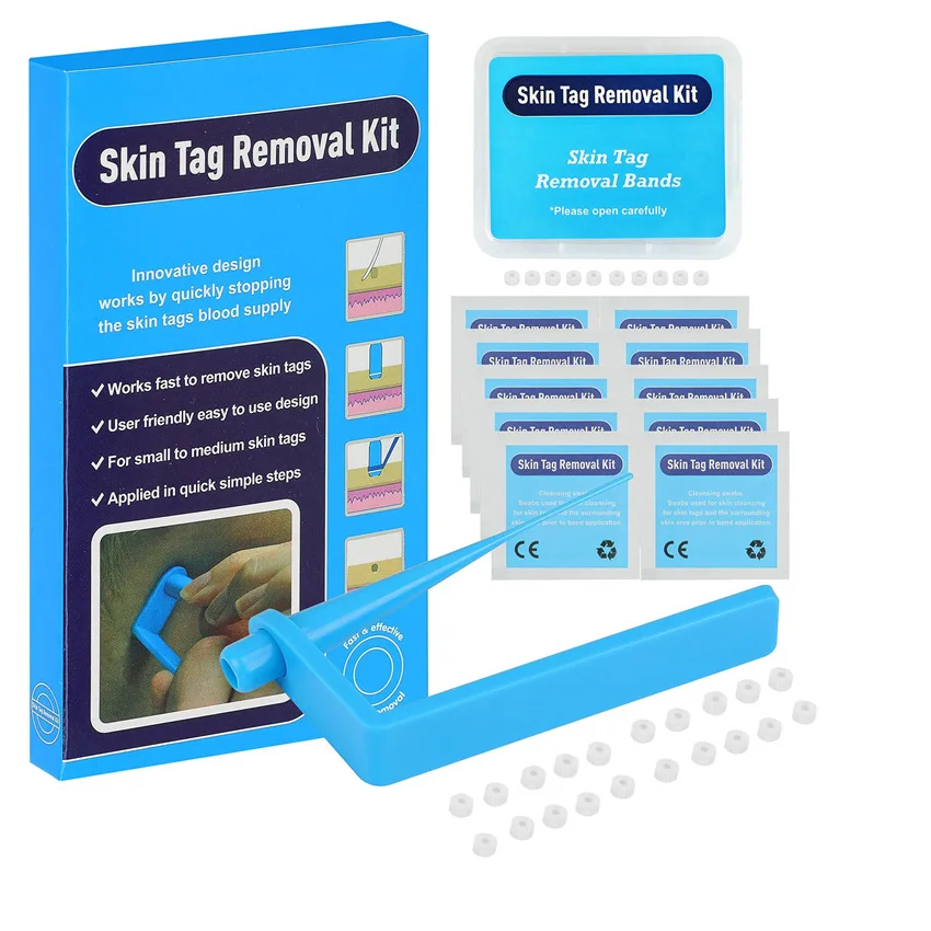  Blue Set Skin Tag Removal Kit Home Use Mole Wart Remover Equipment Micro Treatment Tool Easy To Clean