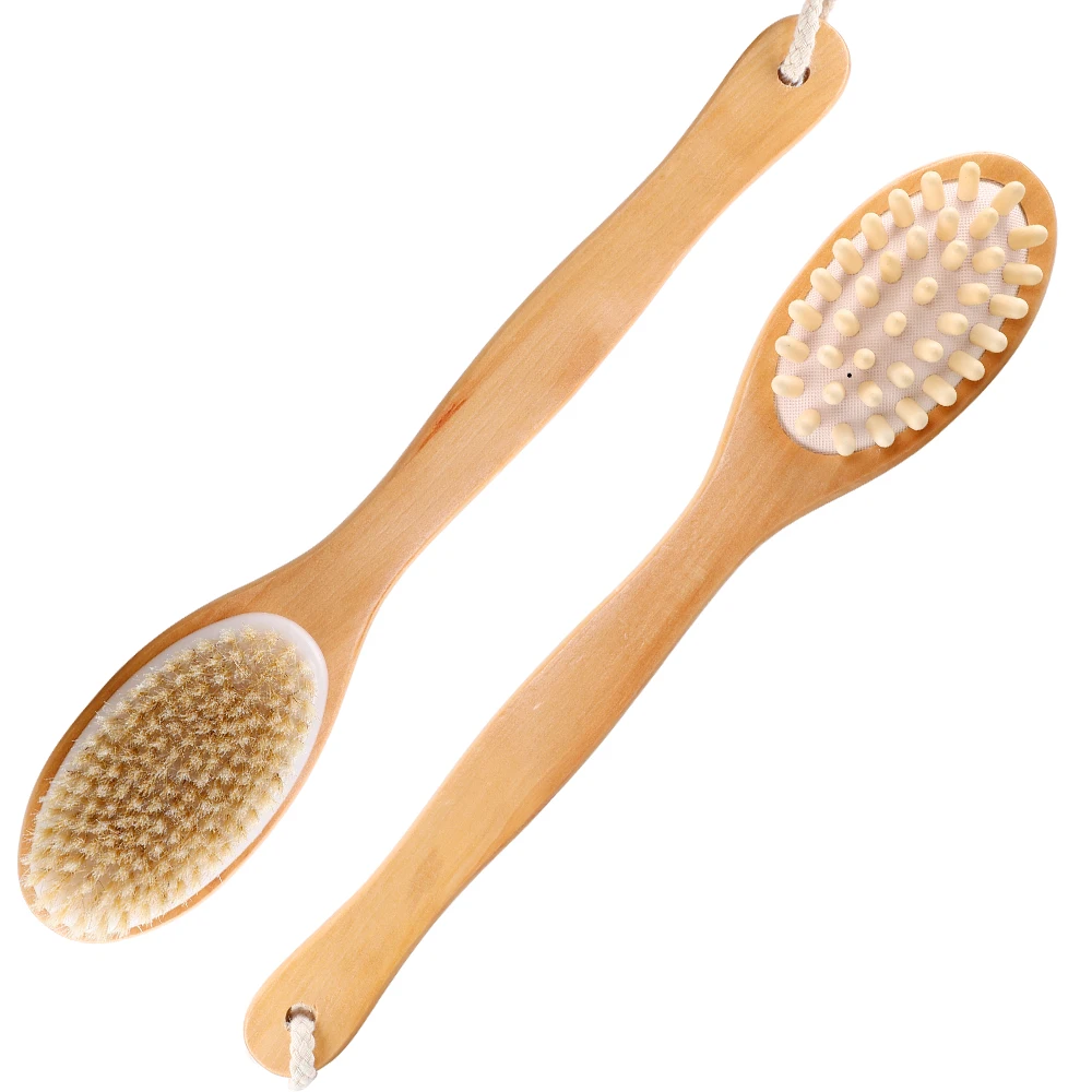 Body Scrubber Exfoliating Wash Cloth Dry Body Brush Natural Bristle Dry Brush Natural Other Bath Supplies