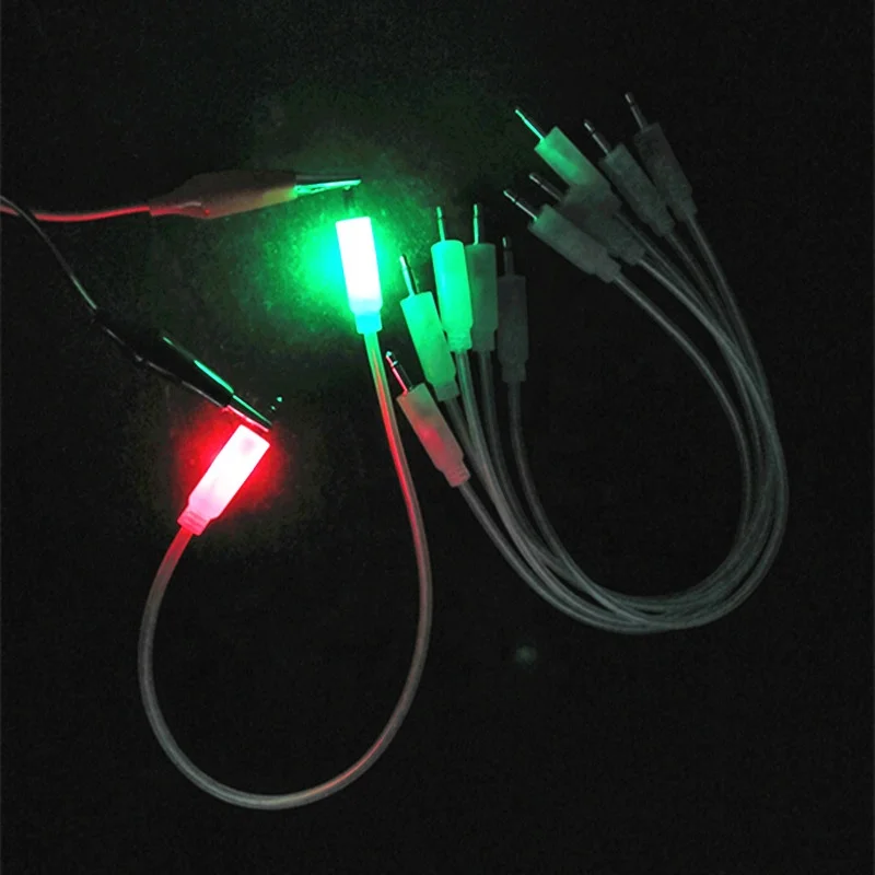 Alibaba custom 3.5mm mono to 1/8' TS  Green/Red lighting LED 3.5mm eurorack patch cable for modular synthesizer