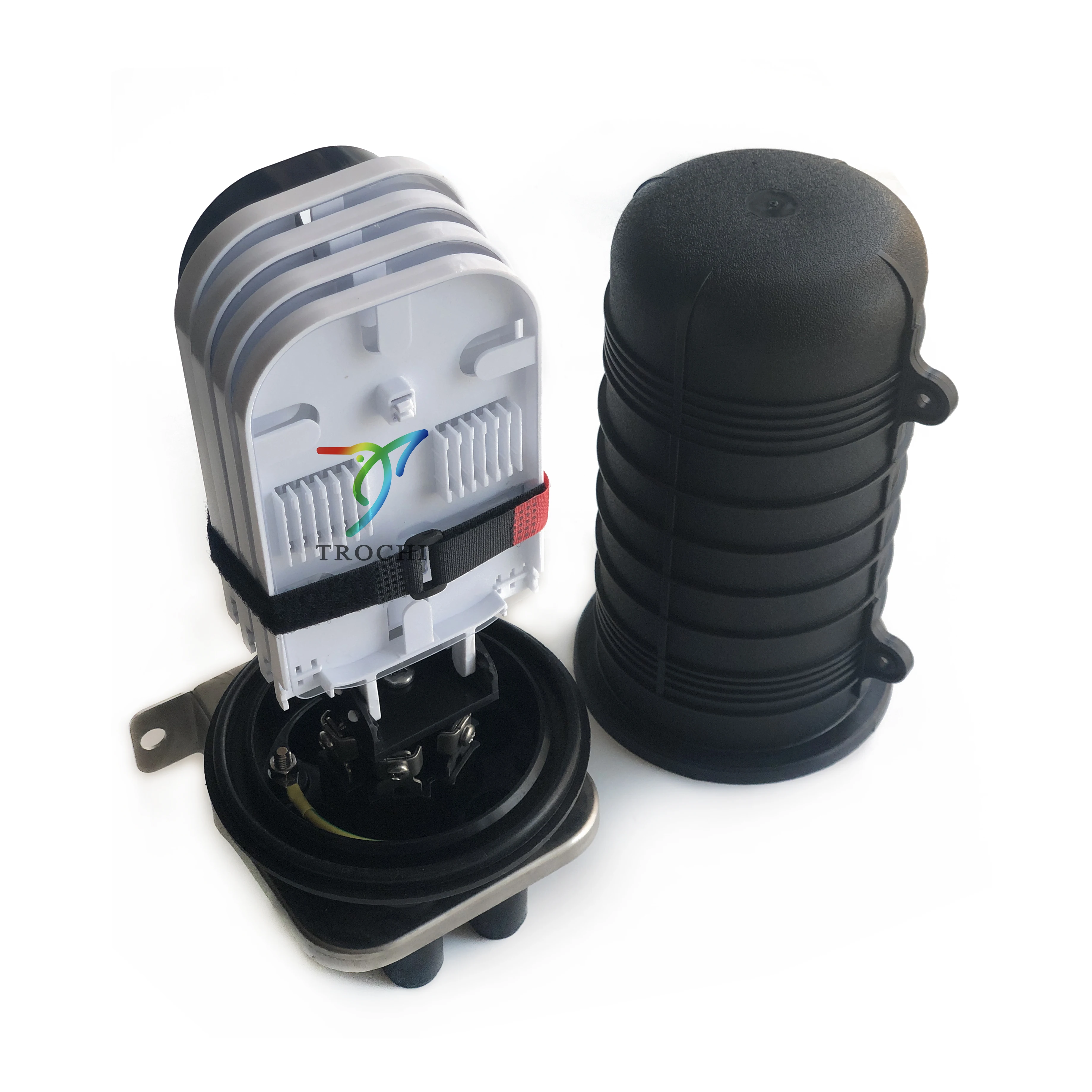 Fiber optic splice enclosure vertical/dome mechanical sealing 12/24/36/48 core splice closure