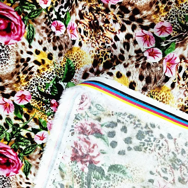 Hot Sale Cotton Diy Clothing Fabric Multicolor Hand Made Printing Fabric Garden Flower Poplin 100% Cotton Fabric