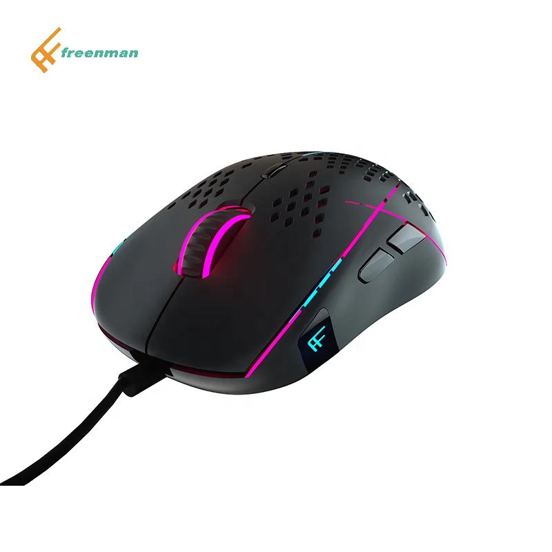 Freenman light weight design wired wireless RGB led backlight OEM gaming mouse with customize logo