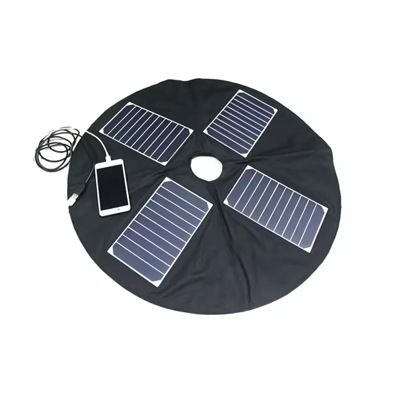 Beach Sunshade Umbrella with Foldable Solar Panels New Energy Solar Power Supply Folding Mobile Phone Charging Umbrella