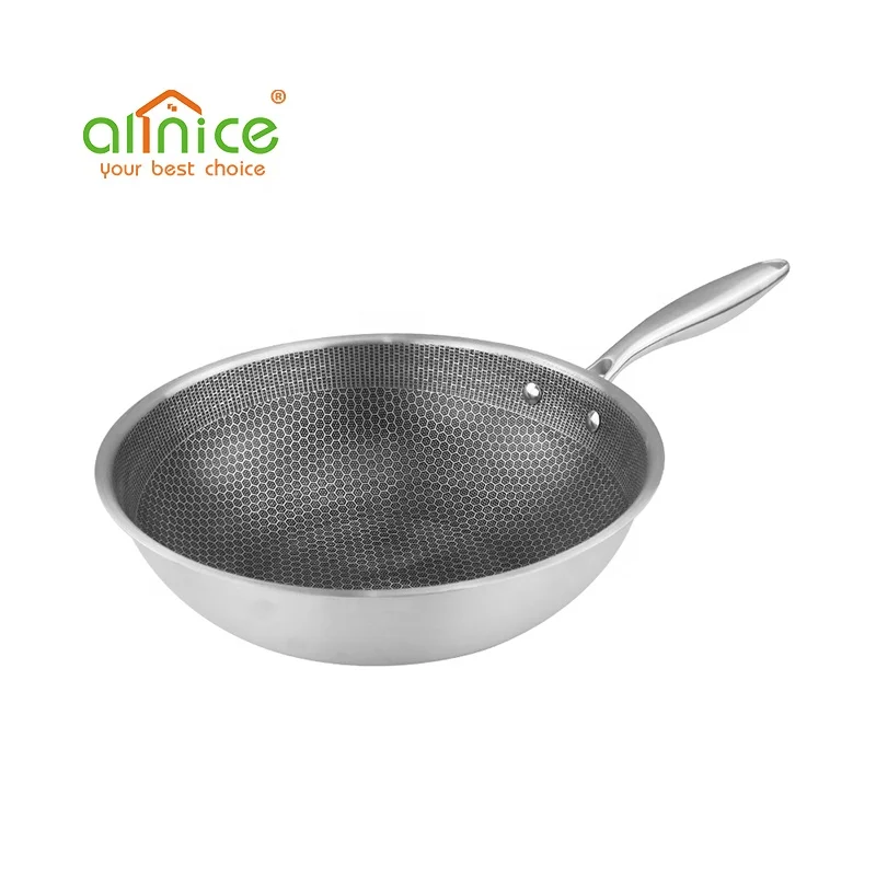 wholesale high quality restaurant home kitchen cooking stainless steel frying pan non-stick fry pan