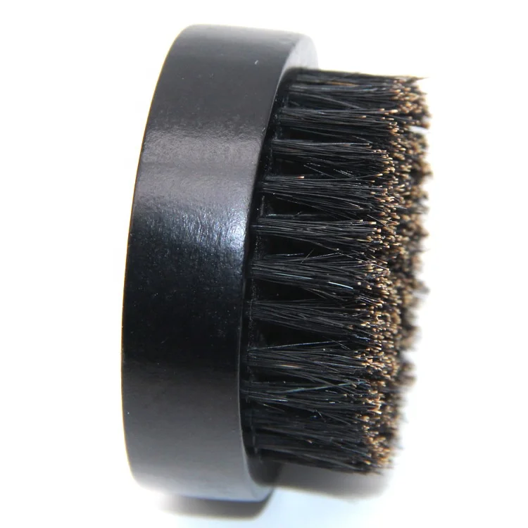 Wholesale Custom Logo Black Wooden Mens Beard comb and Nature Bristle Brushes Black Natural Boar Bristle Wood Hair Brush