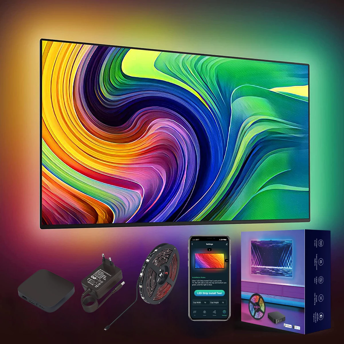 Banqcn ТВ фоновое освещение 12 В цифровой rgb умный блок синхронизации окружающего света 30 светодиодов/м полосы для освещения