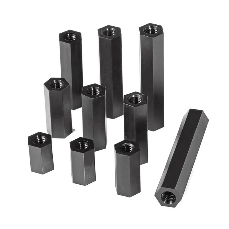 M2 M2.5 M3 M4 m5 m6 Black/White female to female Hex Nylon Standoff Spacer Column Flat Head Nylon Plastic Spacing Screws pillars