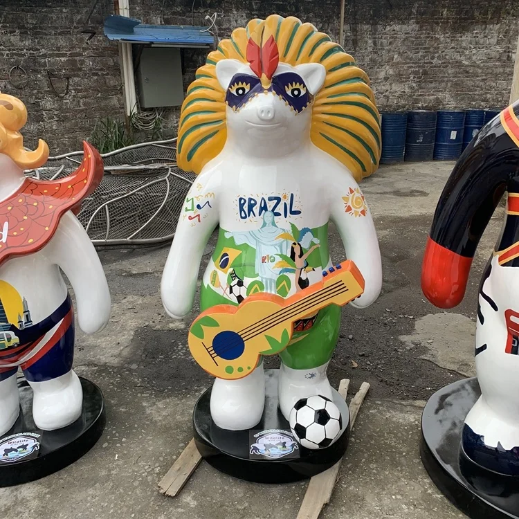 Animal model cartoon bear Statue of custom Animal model decorations for sale Statue of custom Gift manufacturers  Colorful doll