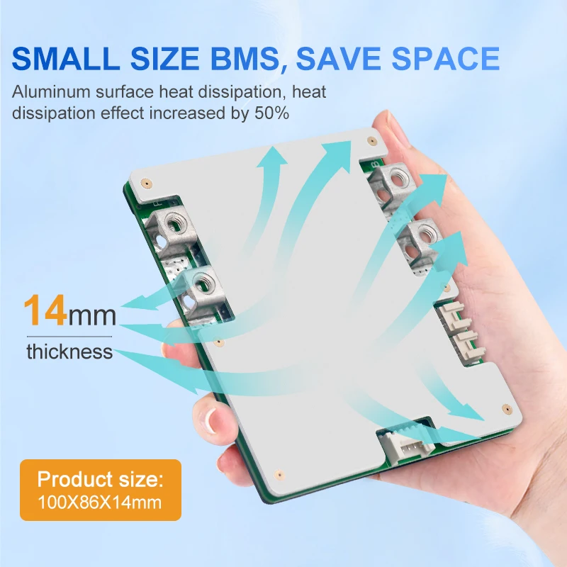 TDT 3.2V LFP lithium battery PCM/PCBA bms balance 70A/80A/100A lifepo4 bms 4s 12v