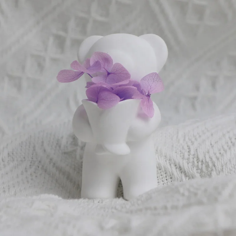 Cute Flower Bear Shaped Ceramic Perfume Diffuser Home Vent Clip Decoration Car Interior Air Conditioner Perfume