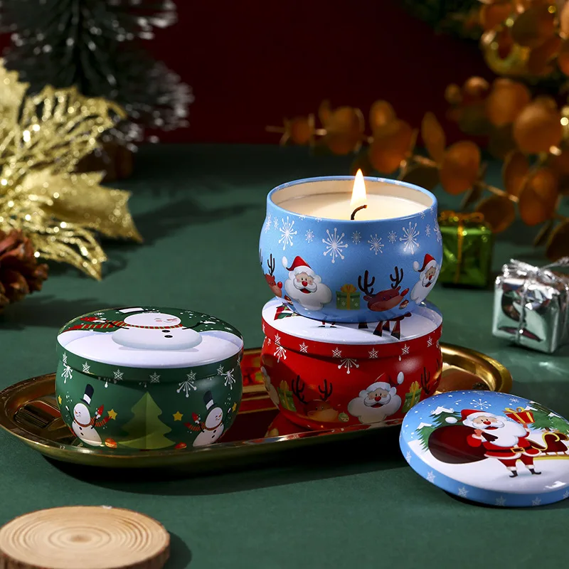 High Quality Luxury Design Box Oem Tin Candle Candle Gift Set Soy Wax Essential Oil Aromatherapy Scented Candles Gift Set