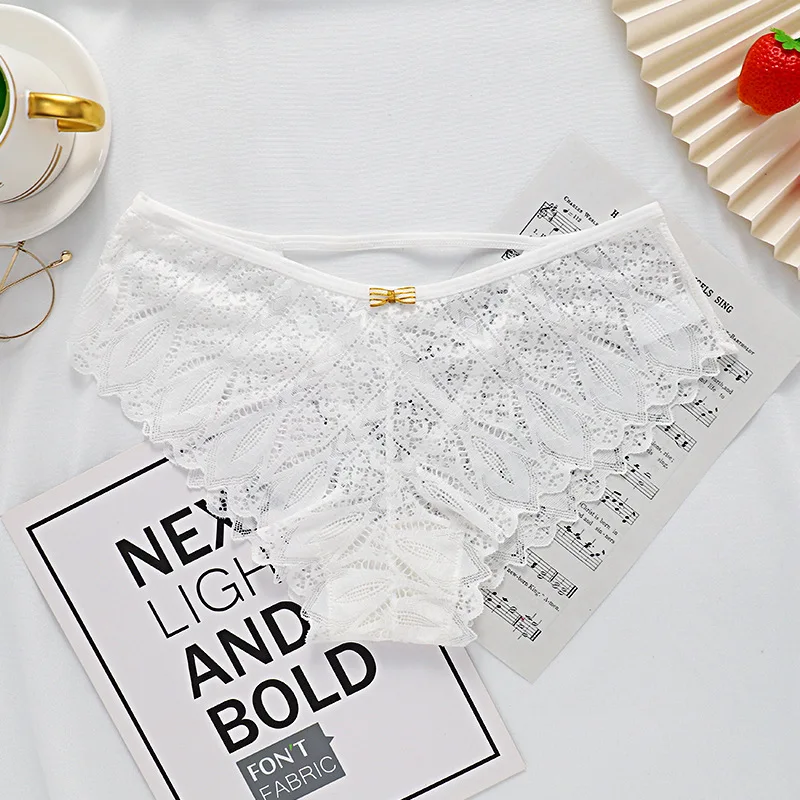 Amazing Women Lingerie String Lace Hollow Out Underwear Sexy Cross Strap Panties Transparent Knickers