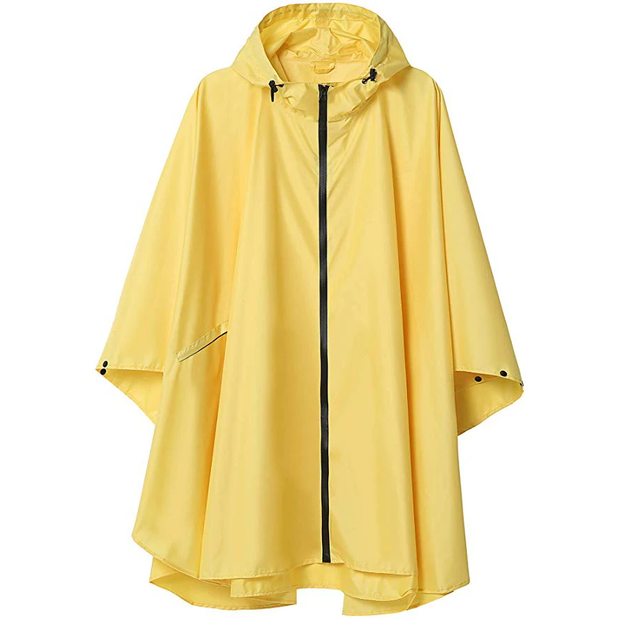 Cloak Rain Poncho Lightweight Waterproof Rain Jacket Packable Outdoor Hooded Long Raincoat